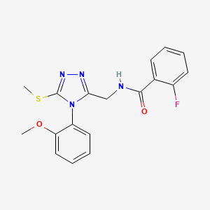 2-fluoro-N-[[4-(2-methoxyphenyl)-5-methylsulfanyl-1,2,4-triazol-3-yl]methyl]benzamide