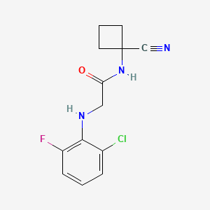 molecular formula C13H13ClFN3O B2855983 2-(2-Chloro-6-fluoroanilino)-N-(1-cyanocyclobutyl)acetamide CAS No. 1825454-06-5