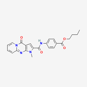 molecular formula C23H22N4O4 B2855988 Butyl 4-(1-methyl-4-oxo-1,4-dihydropyrido[1,2-a]pyrrolo[2,3-d]pyrimidine-2-carboxamido)benzoate CAS No. 864854-09-1