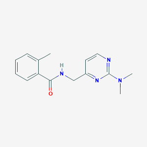 molecular formula C15H18N4O B2855991 N-((2-(dimethylamino)pyrimidin-4-yl)methyl)-2-methylbenzamide CAS No. 1797814-88-0