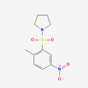 molecular formula C11H14N2O4S B2855994 1-[(2-Methyl-5-nitrophenyl)sulfonyl]pyrrolidine CAS No. 473476-89-0