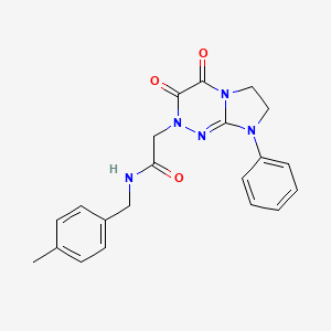 molecular formula C21H21N5O3 B2855998 2-(3,4-dioxo-8-phenyl-3,4,7,8-tetrahydroimidazo[2,1-c][1,2,4]triazin-2(6H)-yl)-N-(4-methylbenzyl)acetamide CAS No. 941975-91-3