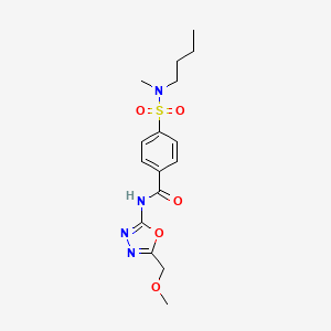 molecular formula C16H22N4O5S B2856004 4-[butyl(methyl)sulfamoyl]-N-[5-(methoxymethyl)-1,3,4-oxadiazol-2-yl]benzamide CAS No. 850936-10-6