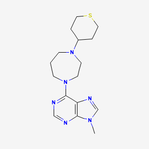 molecular formula C16H24N6S B2856010 9-Methyl-6-[4-(thian-4-yl)-1,4-diazepan-1-yl]purine CAS No. 2379976-76-6