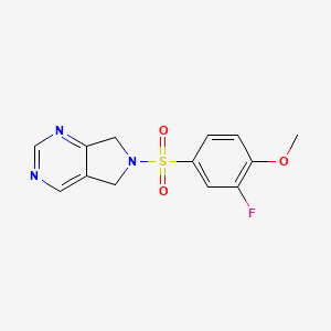 molecular formula C13H12FN3O3S B2856017 6-((3-氟-4-甲氧基苯基)磺酰基)-6,7-二氢-5H-吡咯并[3,4-d]嘧啶 CAS No. 1706135-18-3