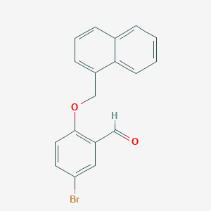molecular formula C18H13BrO2 B2856019 5-Bromo-2-(naphthalen-1-ylmethoxy)benzaldehyde CAS No. 430450-38-7