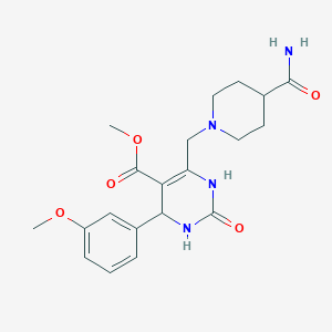 Methyl 6-[(4-carbamoylpiperidin-1-yl)methyl]-4-(3-methoxyphenyl)-2-oxo-1,2,3,4-tetrahydropyrimidine-5-carboxylate