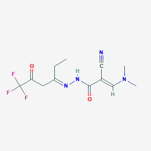 (E)-2-cyano-3-(dimethylamino)-N'-[(E)-1-ethyl-4,4,4-trifluoro-3-oxobutylidene]-2-propenohydrazide