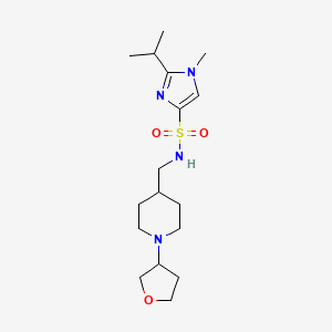 molecular formula C17H30N4O3S B2856041 2-isopropyl-1-methyl-N-((1-(tetrahydrofuran-3-yl)piperidin-4-yl)methyl)-1H-imidazole-4-sulfonamide CAS No. 2034290-36-1