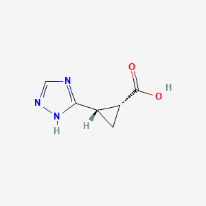 molecular formula C6H7N3O2 B2856044 (1R,2S)-2-(1H-1,2,4-Triazol-5-yl)cyclopropane-1-carboxylic acid CAS No. 1438897-37-0