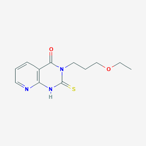 molecular formula C12H15N3O2S B2856046 3-(3-ethoxypropyl)-2-thioxo-2,3-dihydropyrido[2,3-d]pyrimidin-4(1H)-one CAS No. 688793-26-2