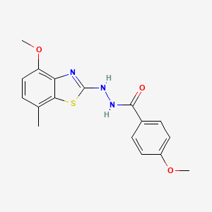 molecular formula C17H17N3O3S B2856050 4-methoxy-N'-(4-methoxy-7-methyl-1,3-benzothiazol-2-yl)benzohydrazide CAS No. 851987-73-0