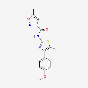 molecular formula C16H15N3O3S B2856052 N-[4-(4-methoxyphenyl)-5-methyl-1,3-thiazol-2-yl]-5-methyl-1,2-oxazole-3-carboxamide CAS No. 930475-33-5