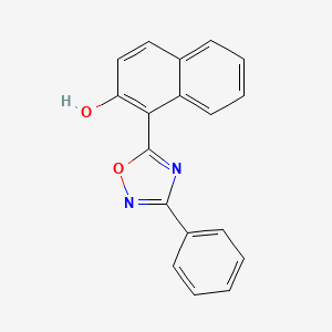 molecular formula C18H12N2O2 B2856053 1-(3-Phenyl-1,2,4-oxadiazol-5-yl)naphthalen-2-ol CAS No. 814257-92-6