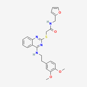 molecular formula C25H26N4O4S B2856054 2-((4-((3,4-dimethoxyphenethyl)amino)quinazolin-2-yl)thio)-N-(furan-2-ylmethyl)acetamide CAS No. 688355-28-4
