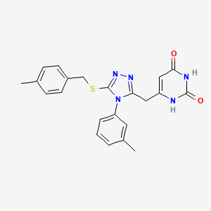 6-((5-((4-methylbenzyl)thio)-4-(m-tolyl)-4H-1,2,4-triazol-3-yl)methyl)pyrimidine-2,4(1H,3H)-dione