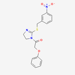 1-[2-[(3-Nitrophenyl)methylsulfanyl]-4,5-dihydroimidazol-1-yl]-2-phenoxyethanone