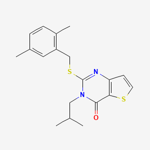 2-((2,5-dimethylbenzyl)thio)-3-isobutylthieno[3,2-d]pyrimidin-4(3H)-one