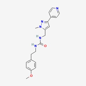 molecular formula C20H23N5O2 B2856066 1-[2-(4-Methoxyphenyl)ethyl]-3-[(2-methyl-5-pyridin-4-ylpyrazol-3-yl)methyl]urea CAS No. 2310129-15-6