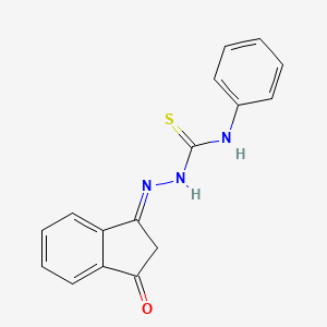 molecular formula C16H13N3OS B2856069 3-{[(1E)-3-oxo-2,3-dihydro-1H-inden-1-ylidene]amino}-1-phenylthiourea CAS No. 481696-38-2