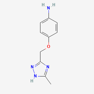 molecular formula C10H12N4O B2856078 4-[(3-methyl-1H-1,2,4-triazol-5-yl)methoxy]aniline CAS No. 1279216-56-6