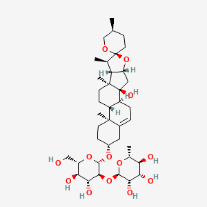 (2R,3S,4S,5S,6R)-2-[(2S,3S,4R,5R,6S)-4,5-Dihydroxy-6-(hydroxymethyl)-2-[(1S,2S,4R,5'S,6S,7R,8S,9S,12R,13S,16R)-2-hydroxy-5',7,9,13-tetramethylspiro[5-oxapentacyclo[10.8.0.02,9.04,8.013,18]icos-18-ene-6,2'-oxane]-16-yl]oxyoxan-3-yl]oxy-6-methyloxane-3,4,5-triol