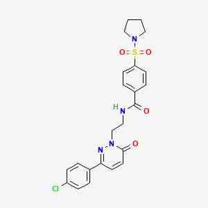 N-(2-(3-(4-chlorophenyl)-6-oxopyridazin-1(6H)-yl)ethyl)-4-(pyrrolidin-1-ylsulfonyl)benzamide