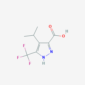 molecular formula C8H9F3N2O2 B2856089 4-Propan-2-yl-5-(trifluoromethyl)-1H-pyrazole-3-carboxylic acid CAS No. 2103589-03-1