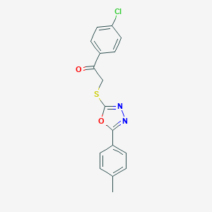 molecular formula C17H13ClN2O2S B285609 1-(4-Chlorophenyl)-2-{[5-(4-methylphenyl)-1,3,4-oxadiazol-2-yl]sulfanyl}ethanone 