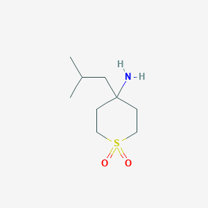 molecular formula C9H19NO2S B2856091 4-Amino-4-(2-methylpropyl)-1Lambda(6)-thiane-1,1-dione CAS No. 1936294-60-8