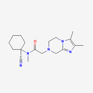 molecular formula C18H27N5O B2856099 N-(1-cyanocyclohexyl)-2-{2,3-dimethyl-5H,6H,7H,8H-imidazo[1,2-a]pyrazin-7-yl}-N-methylacetamide CAS No. 1795479-33-2