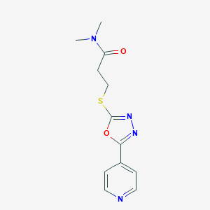 molecular formula C12H14N4O2S B285610 N,N-dimethyl-3-{[5-(4-pyridinyl)-1,3,4-oxadiazol-2-yl]sulfanyl}propanamide 