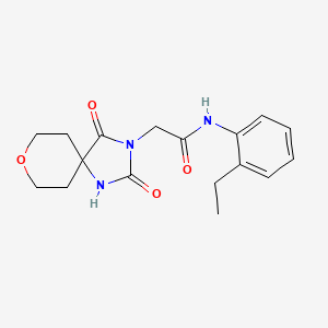 molecular formula C17H21N3O4 B2856102 2-(2,4-二氧代-8-氧杂-1,3-二氮杂螺[4.5]癸-3-基)-N-(2-乙基苯基)乙酰胺 CAS No. 1775497-97-6