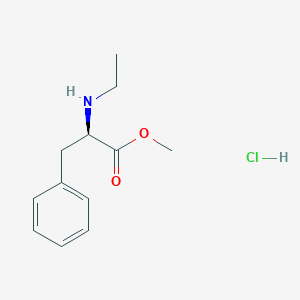 molecular formula C12H18ClNO2 B2856103 甲基 (2R)-2-(乙基氨基)-3-苯基丙酸酯；盐酸盐 CAS No. 2408935-76-0