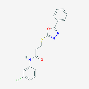 molecular formula C17H14ClN3O2S B285612 N-(3-chlorophenyl)-3-[(5-phenyl-1,3,4-oxadiazol-2-yl)sulfanyl]propanamide 