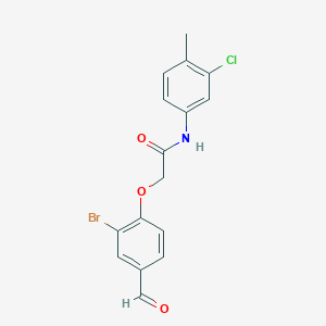 molecular formula C16H13BrClNO3 B2856120 2-(2-溴-4-甲酰苯氧基)-N-(3-氯-4-甲苯基)乙酰胺 CAS No. 574709-04-9