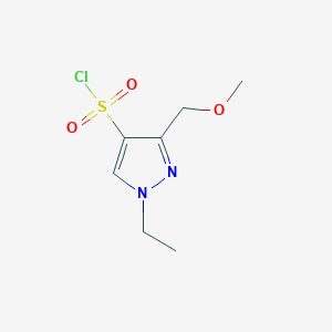 molecular formula C7H11ClN2O3S B2856123 1-ethyl-3-(methoxymethyl)-1H-pyrazole-4-sulfonyl chloride CAS No. 1856070-40-0
