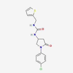 molecular formula C16H16ClN3O2S B2856124 1-(1-(4-Chlorophenyl)-5-oxopyrrolidin-3-yl)-3-(thiophen-2-ylmethyl)urea CAS No. 891109-48-1