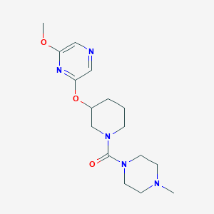 molecular formula C16H25N5O3 B2856128 (3-((6-Methoxypyrazin-2-yl)oxy)piperidin-1-yl)(4-methylpiperazin-1-yl)methanone CAS No. 2034482-02-3
