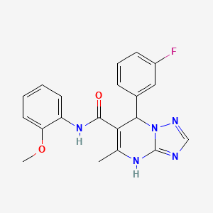 molecular formula C20H18FN5O2 B2856138 7-(3-fluorophenyl)-N-(2-methoxyphenyl)-5-methyl-4,7-dihydro[1,2,4]triazolo[1,5-a]pyrimidine-6-carboxamide CAS No. 685846-72-4