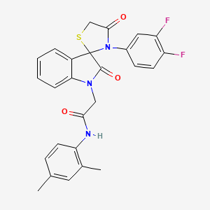 molecular formula C26H21F2N3O3S B2856150 2-(3'-(3,4-difluorophenyl)-2,4'-dioxospiro[indoline-3,2'-thiazolidin]-1-yl)-N-(2,4-dimethylphenyl)acetamide CAS No. 894563-52-1