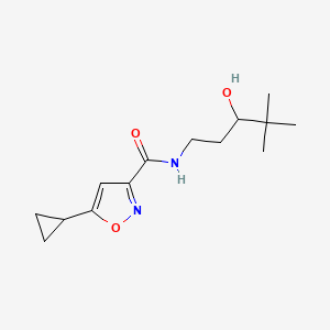 molecular formula C14H22N2O3 B2856157 5-cyclopropyl-N-(3-hydroxy-4,4-dimethylpentyl)isoxazole-3-carboxamide CAS No. 1421585-75-2