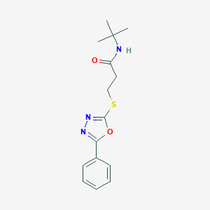 molecular formula C15H19N3O2S B285616 N-tert-butyl-3-[(5-phenyl-1,3,4-oxadiazol-2-yl)sulfanyl]propanamide 