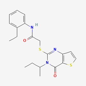 molecular formula C20H23N3O2S2 B2856160 2-{[3-(butan-2-yl)-4-oxo-3,4-dihydrothieno[3,2-d]pyrimidin-2-yl]sulfanyl}-N-(2-ethylphenyl)acetamide CAS No. 1326876-46-3