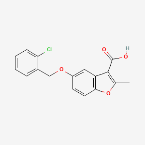 molecular formula C17H13ClO4 B2856166 5-[(2-氯苄基)氧基]-2-甲基-1-苯并呋喃-3-羧酸 CAS No. 300674-22-0