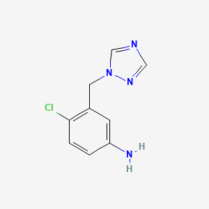 molecular formula C9H9ClN4 B2856169 4-chloro-3-(1H-1,2,4-triazol-1-ylmethyl)aniline CAS No. 1094675-62-3