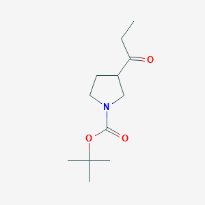 molecular formula C12H21NO3 B2856170 3-Propionyl-pyrrolidine-1-carboxylic acid tert-butyl ester CAS No. 1517990-29-2