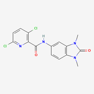 molecular formula C15H12Cl2N4O2 B2856172 3,6-dichloro-N-(1,3-dimethyl-2-oxo-2,3-dihydro-1H-1,3-benzodiazol-5-yl)pyridine-2-carboxamide CAS No. 1427594-06-6