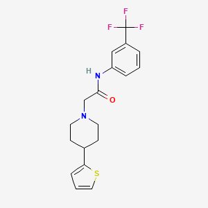 molecular formula C18H19F3N2OS B2856174 2-(4-(thiophen-2-yl)piperidin-1-yl)-N-(3-(trifluoromethyl)phenyl)acetamide CAS No. 1396849-44-7