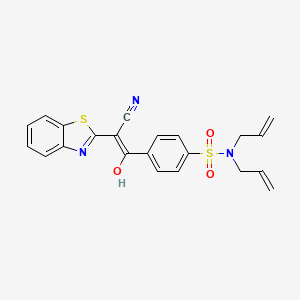 4-{2-cyano-2-[(2E)-2,3-dihydro-1,3-benzothiazol-2-ylidene]acetyl}-N,N-bis(prop-2-en-1-yl)benzene-1-sulfonamide